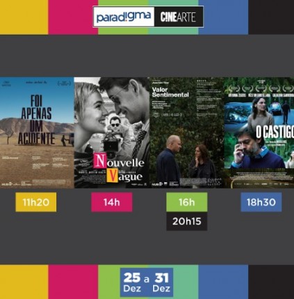 Programação do Paradigma Cine Arte, de 25 a 31 de dezembro