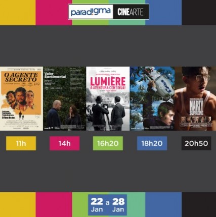 Programação do Paradigma Cine Arte, de 22 a 28 de janeiro