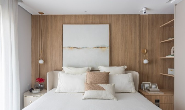 Suíte elegante ganha forma com escolhas inteligentes