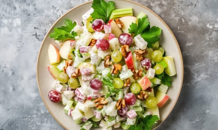 Salada Waldorf combina frutas, crocância e história centenária