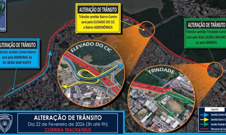 Beira-Mar Norte terá bloqueios no domingo