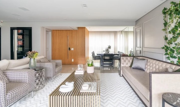 Zigue-zague do chevron marca tendência na decoração