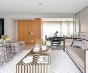 Zigue-zague do chevron marca tendência na decoração