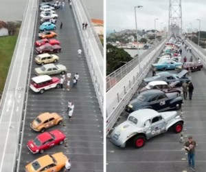 Ponte Hercílio Luz vira vitrine de clássicos