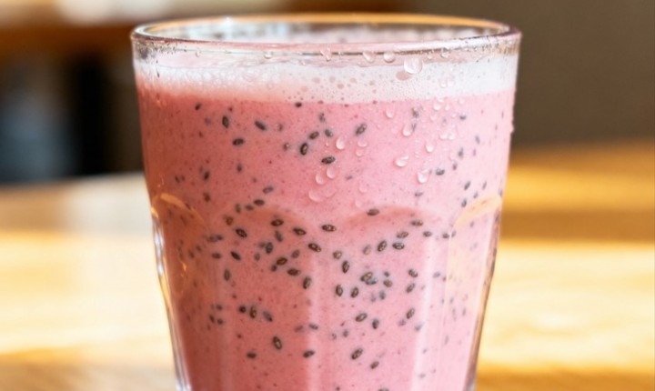 Smoothie cor-de-rosa reúne sabor e nutrição